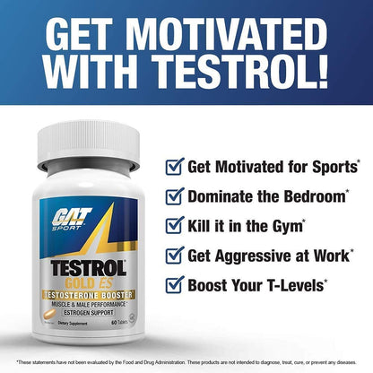GAT SPORT Testrol Gold ES, Tribulus, DIM, Zinc, Longjack, Fenugreek, Saw Palmetto