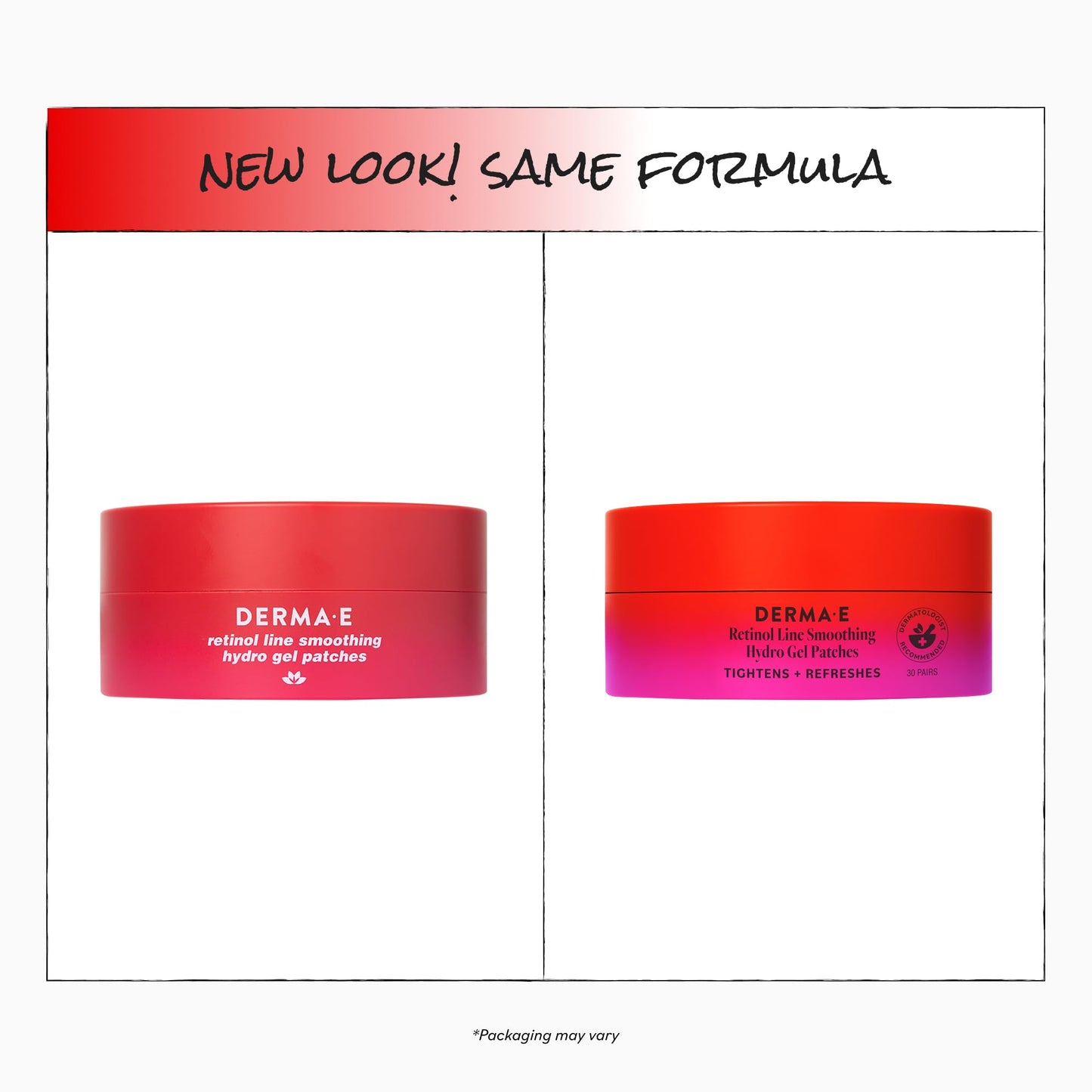 Derma E Retinol + Bakuchiol Under Eye Patches, Non-Irritating, Line Smoothing Hydro Gel Eye Patches with Rose Water & Real Hibiscus Petals, Helps Reduce Fine Lines, Crows Feet & Wrinkles
