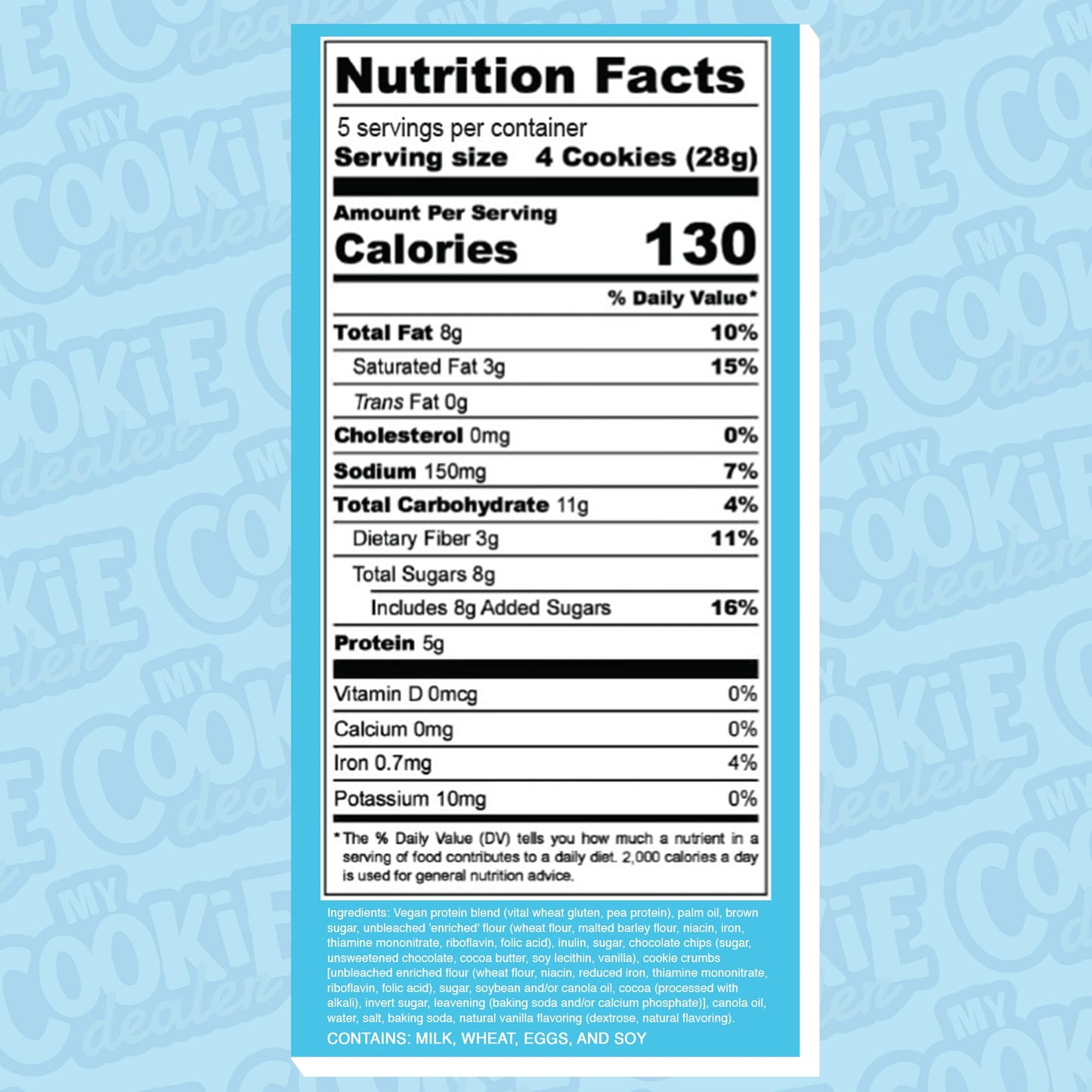 My Cookie Dealer Protein Cookies - 25g Protein per Bag (Made with RAW Nutrition) - Healthy Post Work-Out & Travel Snacks, Vegan