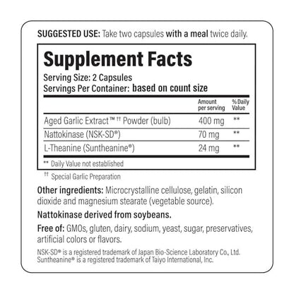 Kyolic Aged Garlic Extract Formula 109 - Blood Pressure Health Support