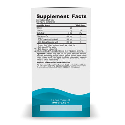 Nordic Naturals Omega-3 Soft Gels - Omega-3 Essential Fatty Acids Aid in Cognition
