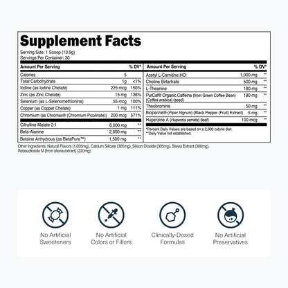 Transparent Labs Lean Pre-Workout - Body Recomposition Pre Workout for Men and Women