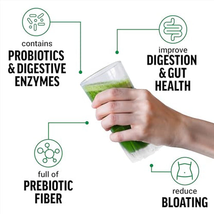 Force Factor Smarter Greens Superfood Powder - Probiotics & Enzymes, 30 Servings