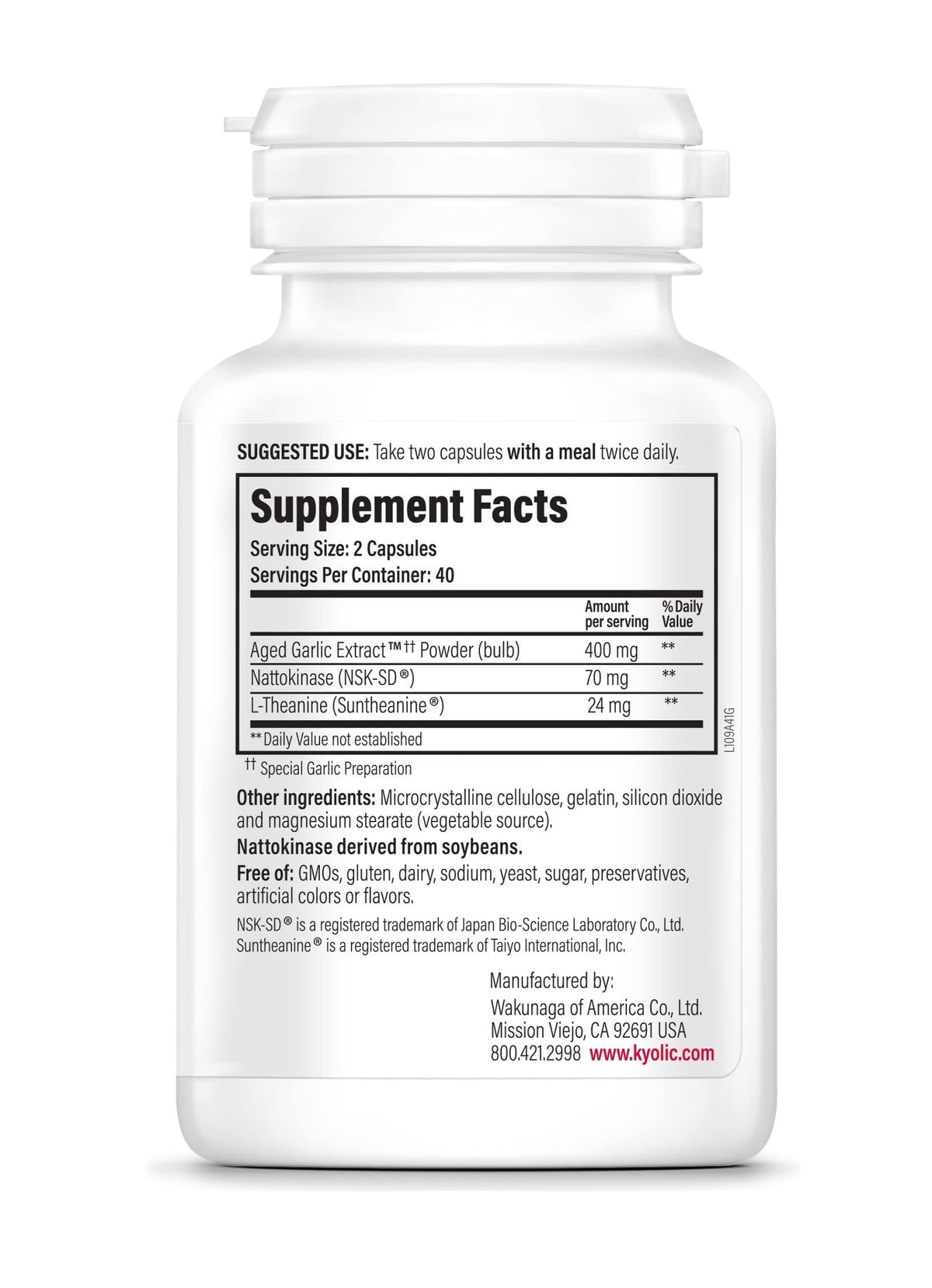 Kyolic Aged Garlic Extract Formula 109 - Blood Pressure Health Support