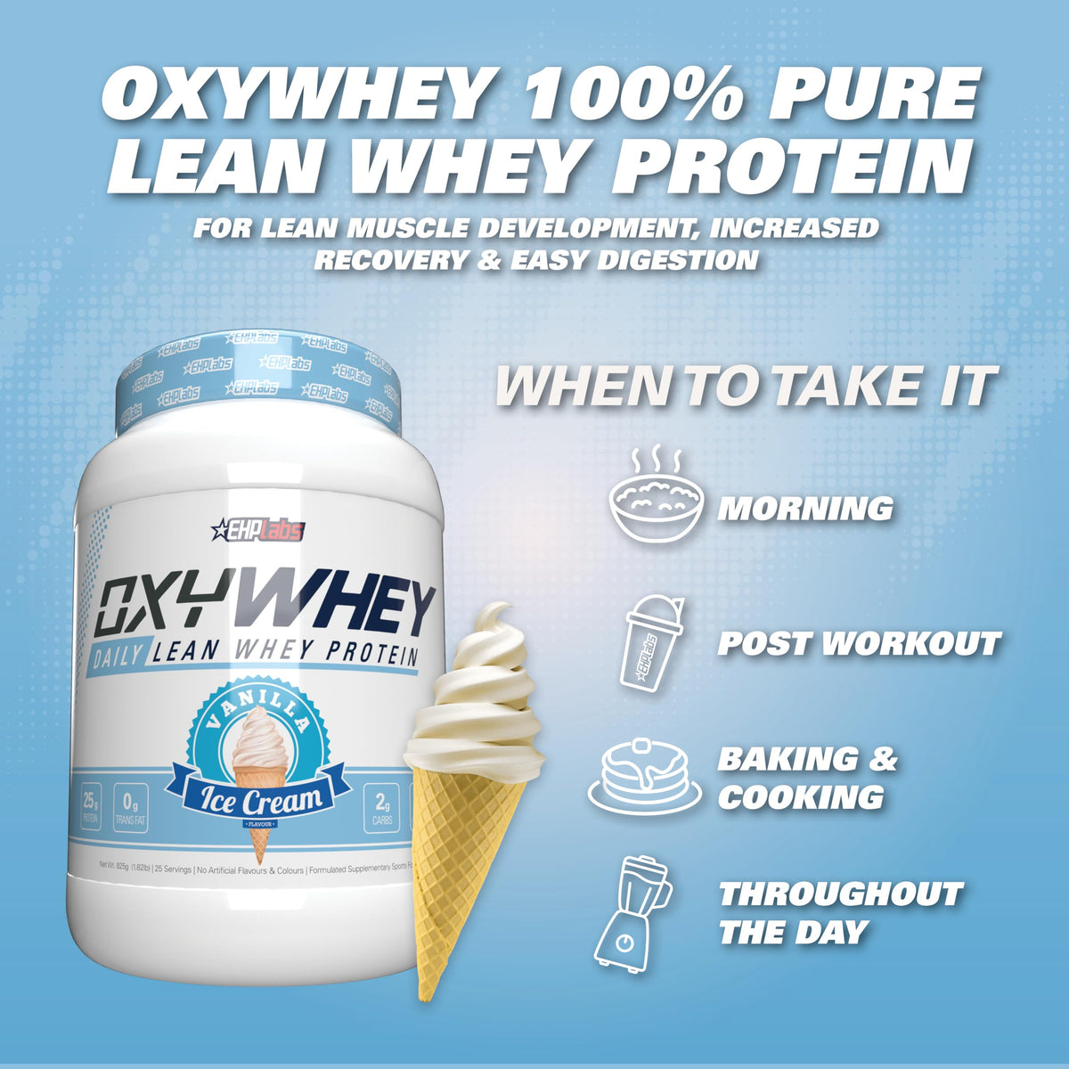 EHP Labs OxyWhey Lean Wellness Whey Protein Powder - 25g Protein