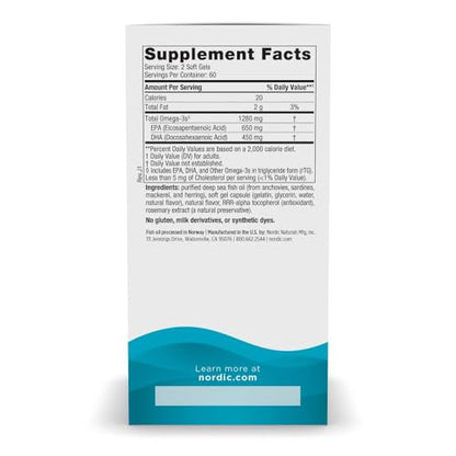 Nordic Naturals Ultimate Omega, Lemon Flavor - 1280 mg Omega-3 - High-Potency Fish Oil with EPA & DHA - Promotes Brain & Heart Health - Non-GMO