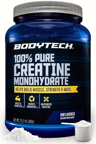 BodyTech Creatine Monohydrate - Supports Muscle Endurance, Strength & Mass