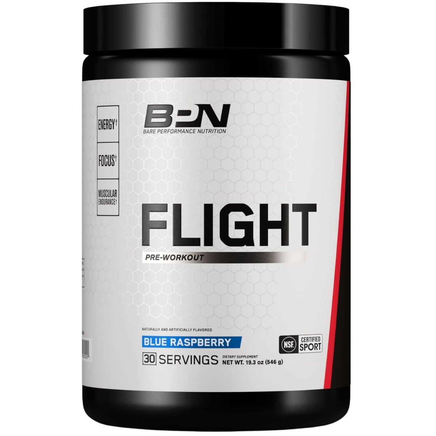 BARE PERFORMANCE NUTRITION BPN Flight Pre Workout, Supports Energy and Mental Focus, Improved Endurance & Muscle Pumps with CarnoSyn® Beta Alanine, 30 Servings