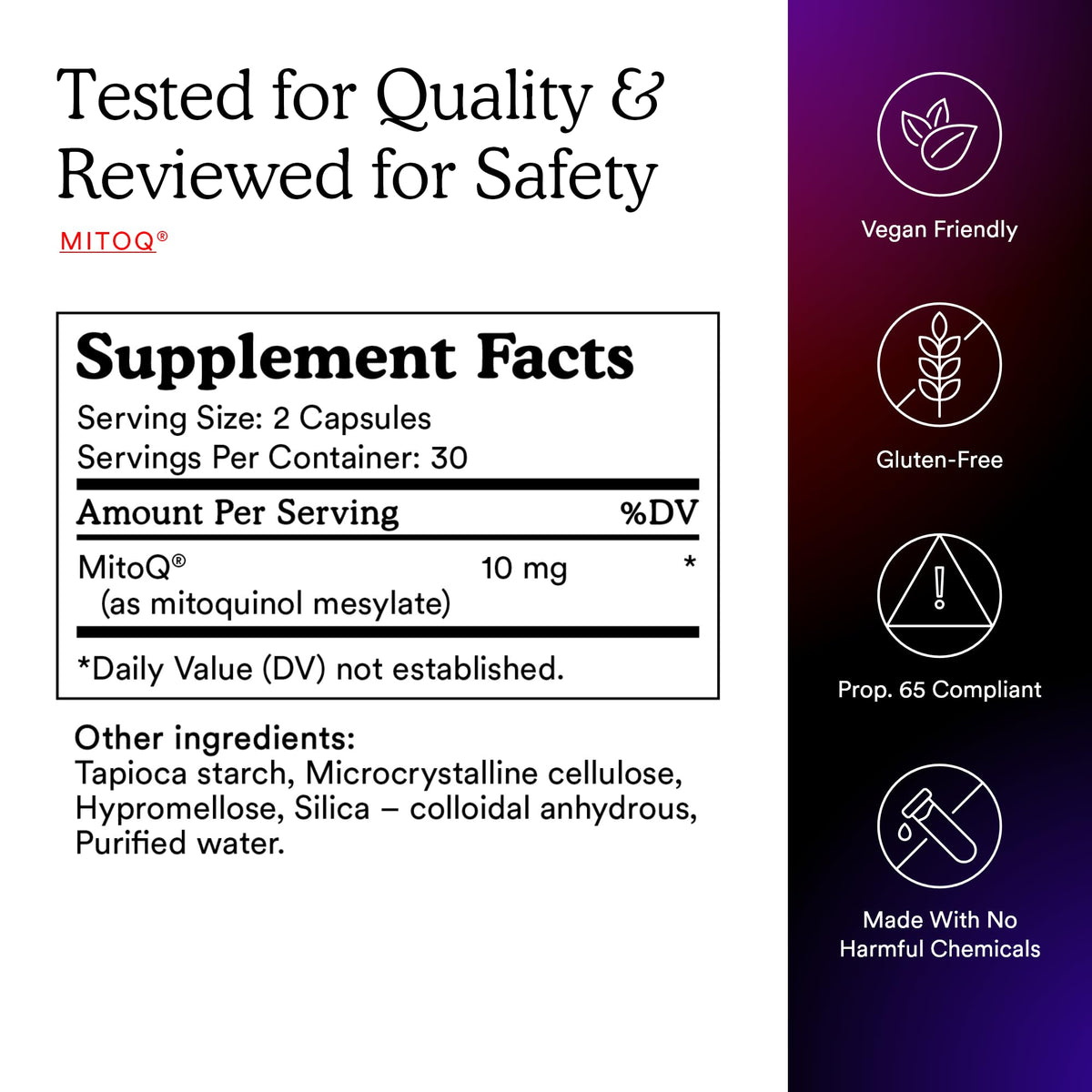MitoQ Pure Advanced Mitochondria Supplement - Superior CoQ10 Bioavailability