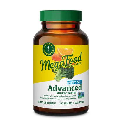 MegaFood Men's 55+ Multivitamin - Prostate & Immune Support - 60 Tabs