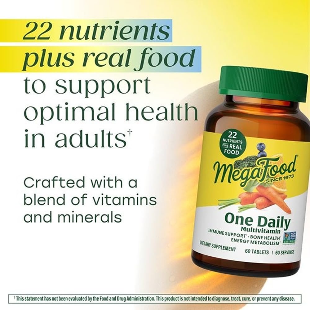 MegaFood One Daily Multivitamin - Multivitamin for Women and Men - with Real Food - Immune Support Supplement