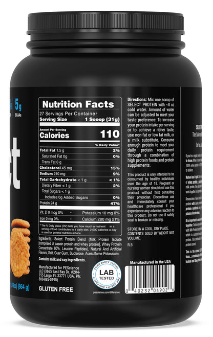 PEScience Select Low Carb Protein Powder, Keto Friendly and Gluten Free