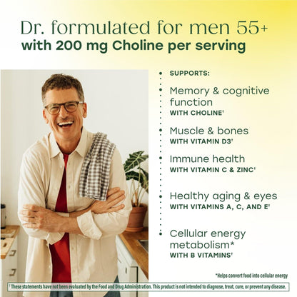 MegaFood Men's 55+ Multivitamin - Prostate & Immune Support - 60 Tabs