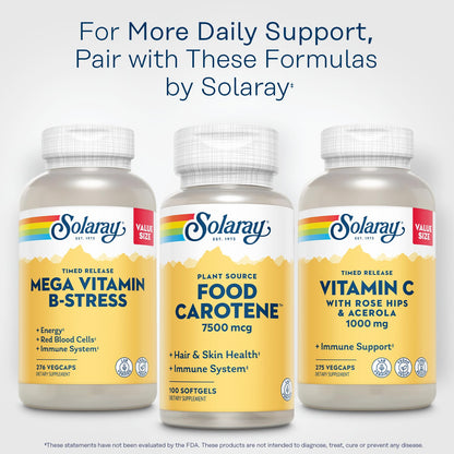 SOLARAY Food Carotene 7500mcg (25000 IU) - Beta Carotene Vitamin A Supplement