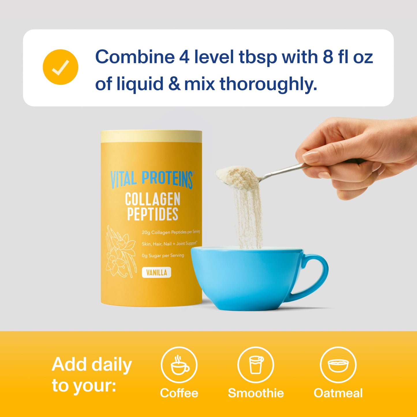 Vital Proteins Collagen Peptides Powder, with Hyaluronic Acid and Vitamin C