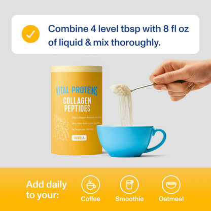 Vital Proteins Collagen Peptides Powder, with Hyaluronic Acid and Vitamin C
