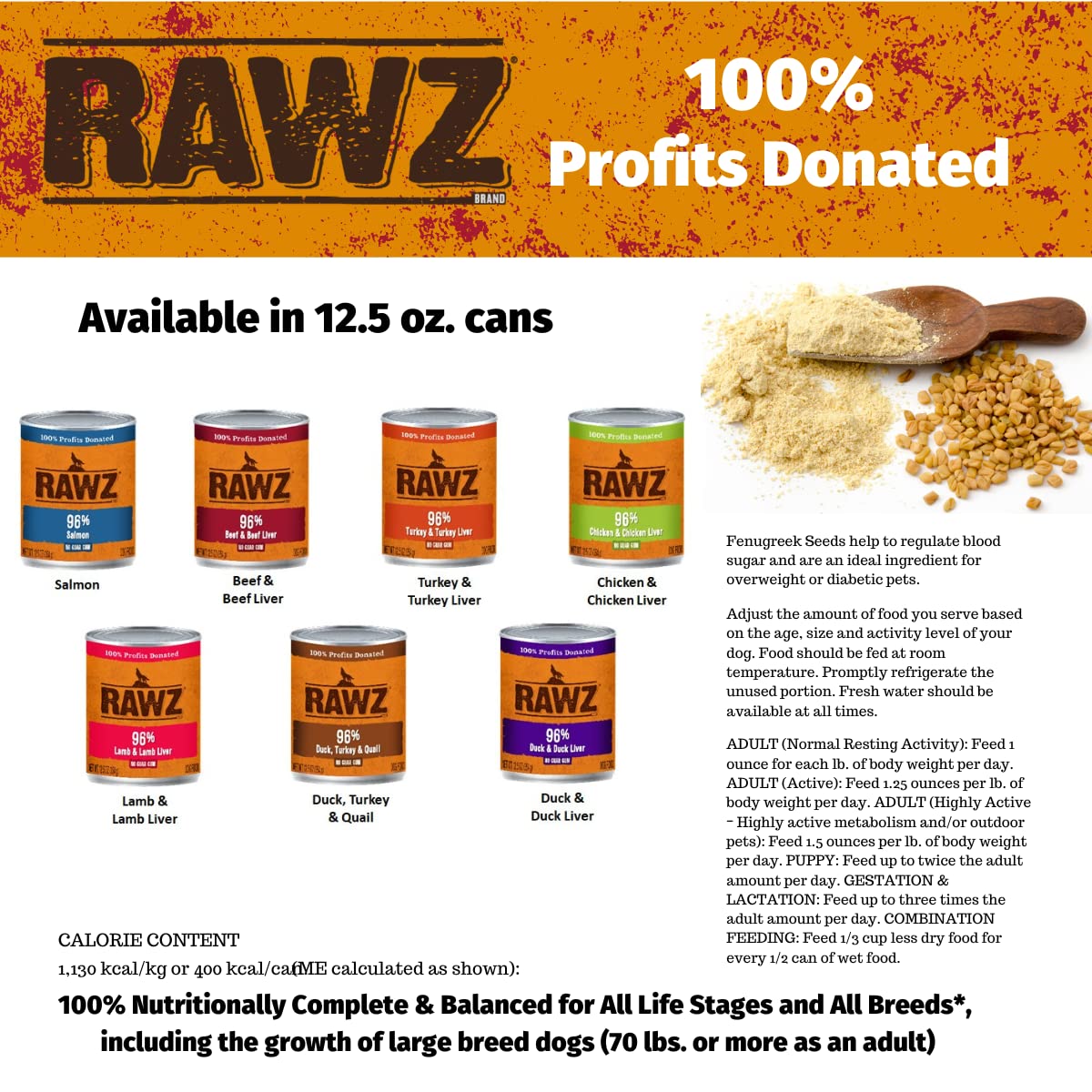 Rawz 96% Meat Canned Wet Food for Dogs 12 Pack/ 12.5 oz. Cans