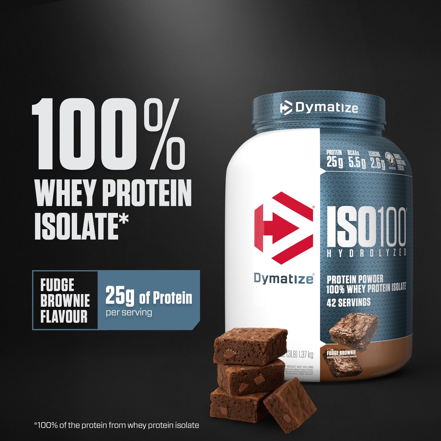 Dymatize ISO100 Hydrolyzed Protein Powder, 100% Whey Isolate Protein, 25g of Protein