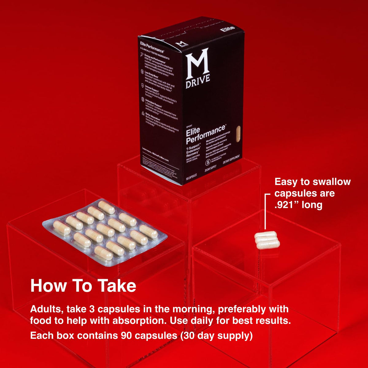 Mdrive Elite Testosterone Booster for Men - Supports Immune Health, Energy, VO2Max