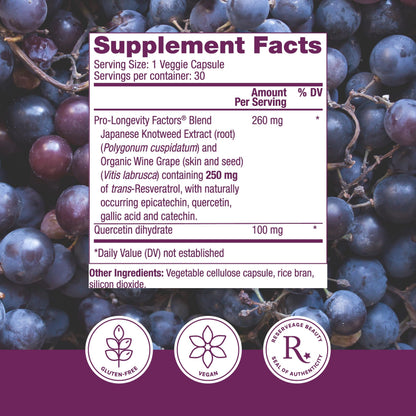 Reserveage Beauty Resveratrol 250 mg - Best Trans-Resveratrol
