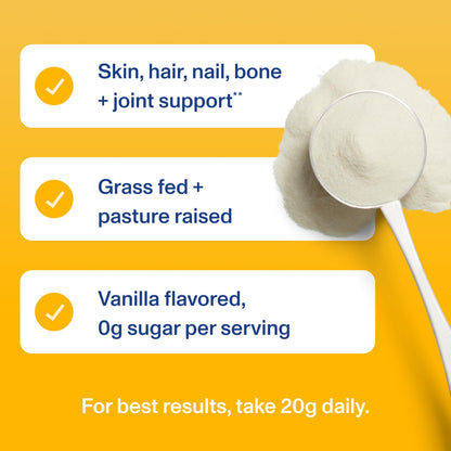 Vital Proteins Collagen Peptides Powder, with Hyaluronic Acid and Vitamin C