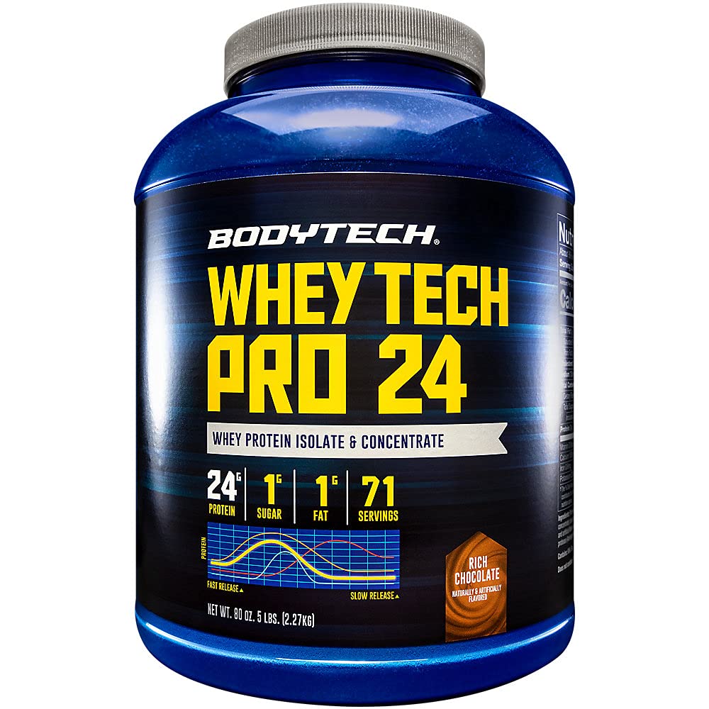 BodyTech Whey Tech Pro 24 Protein Powder - 24g Protein per Serving