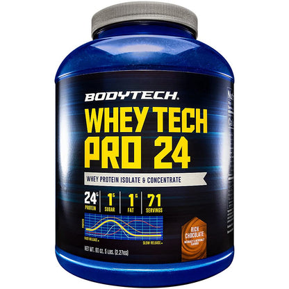 BodyTech Whey Tech Pro 24 Protein Powder - 24g Protein per Serving