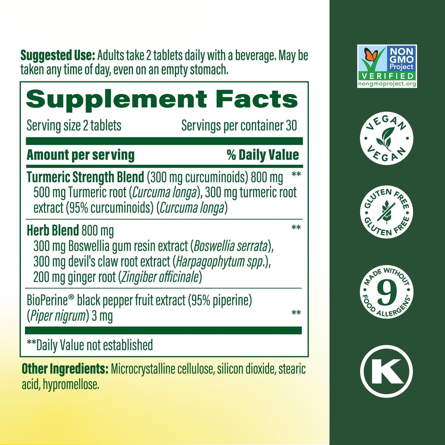 MegaFood Turmeric Curcumin Supplement - Joint Support Supplement, Turmeric Curcumin with Black Pepper, Boswellia Extract & Ginger Root, Vegan, Non-GMO, 60 Tablets (30 Servings)