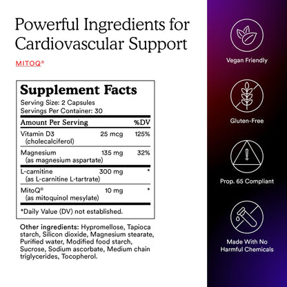 MitoQ +Heart Premium CoQ10 Antioxidant - Cardiovascular & Cell Health