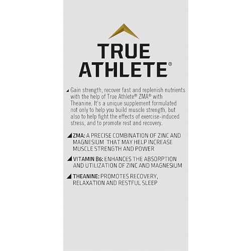 True Athlete ZMA with Theanine – Supports Muscle Recovery, Strength & Sleep – Zinc