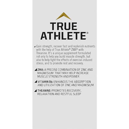 True Athlete ZMA with Theanine – Supports Muscle Recovery, Strength & Sleep – Zinc