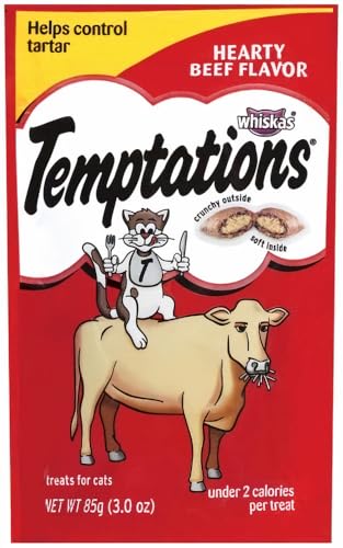 Whiskas Temptations Classic Treats for Cats Hearty Beef Flavor (Pack of 6)
