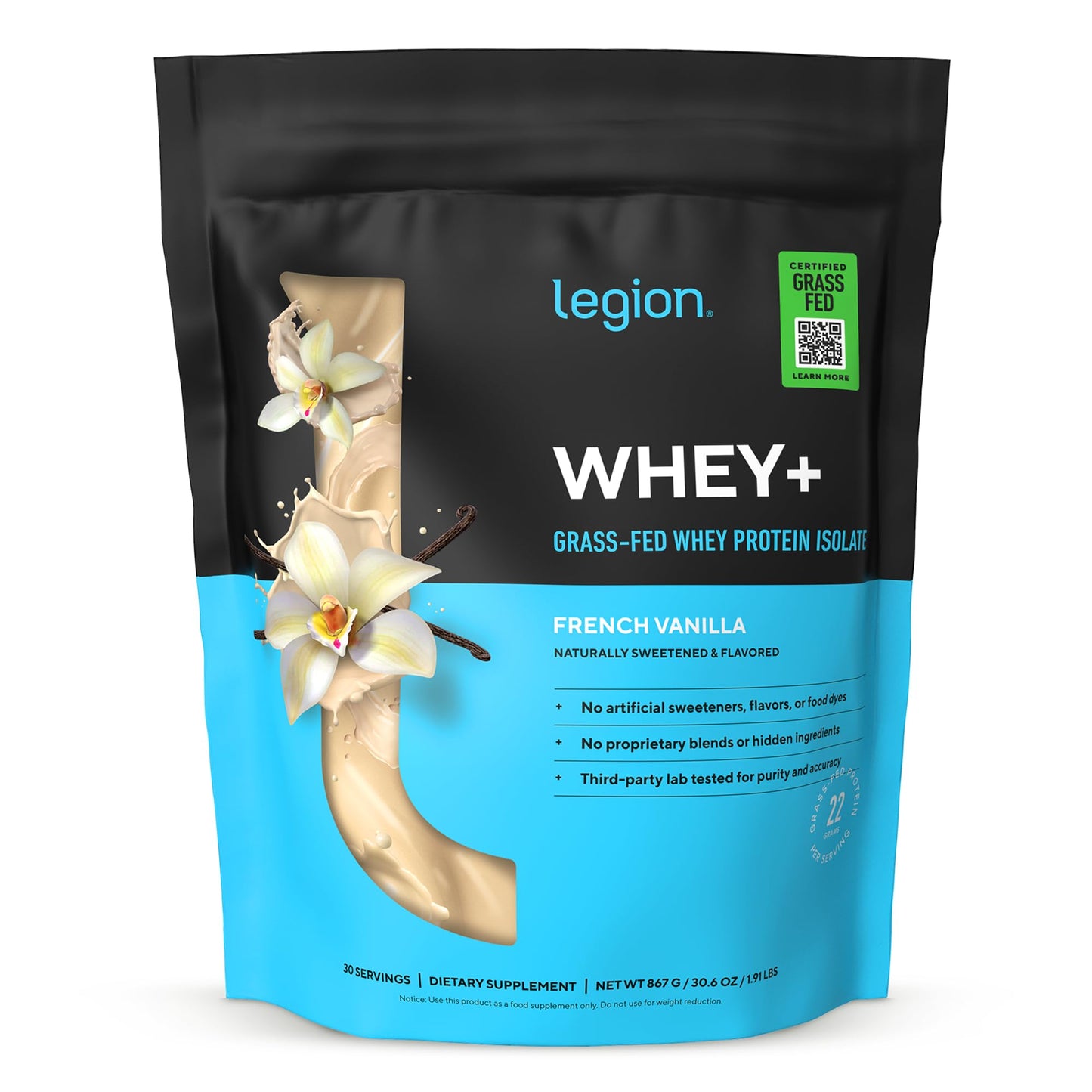LEGION Whey+ Protein Whey Isolate from Grass Fed Cows