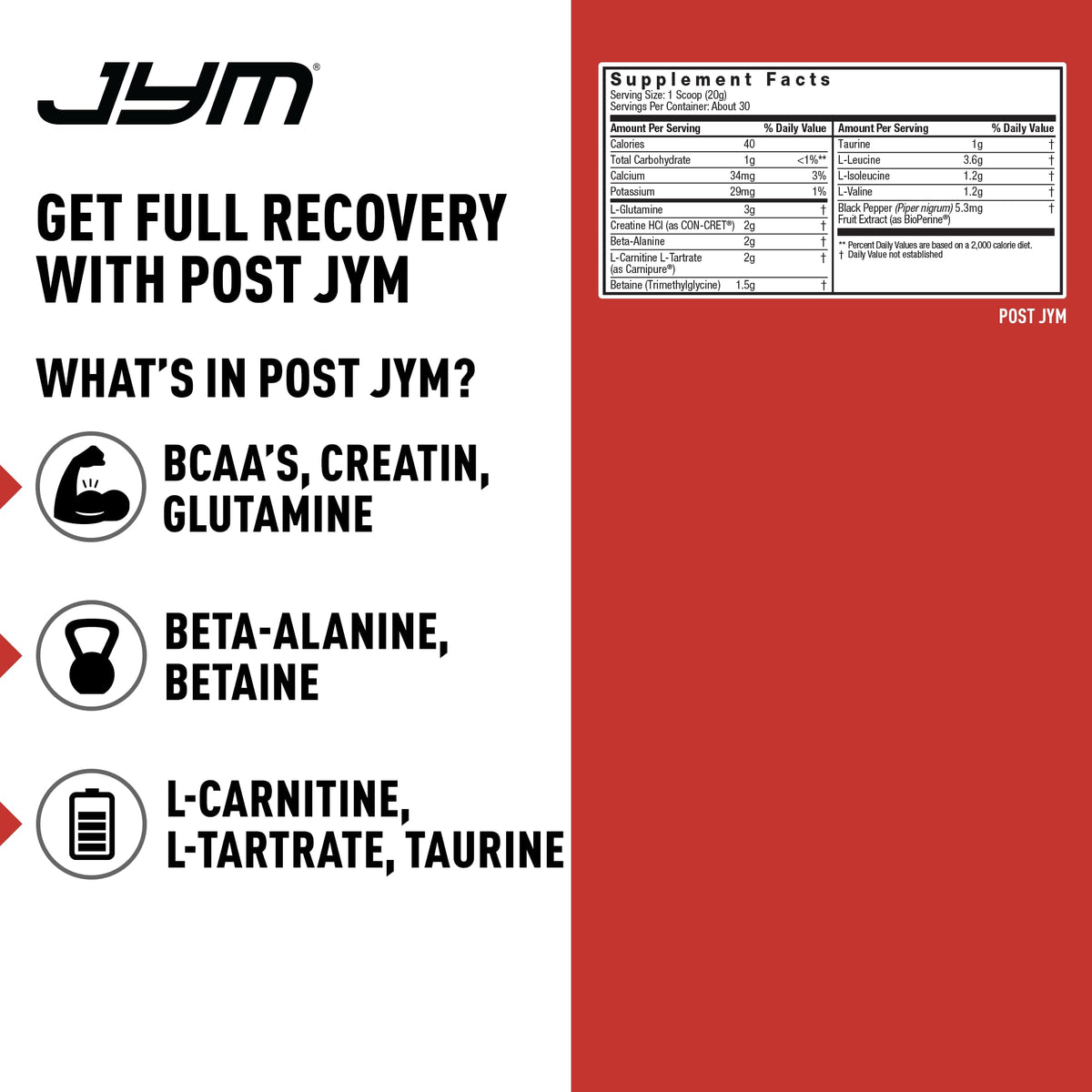 Post JYM Active Matrix Post Workout 30 Servings