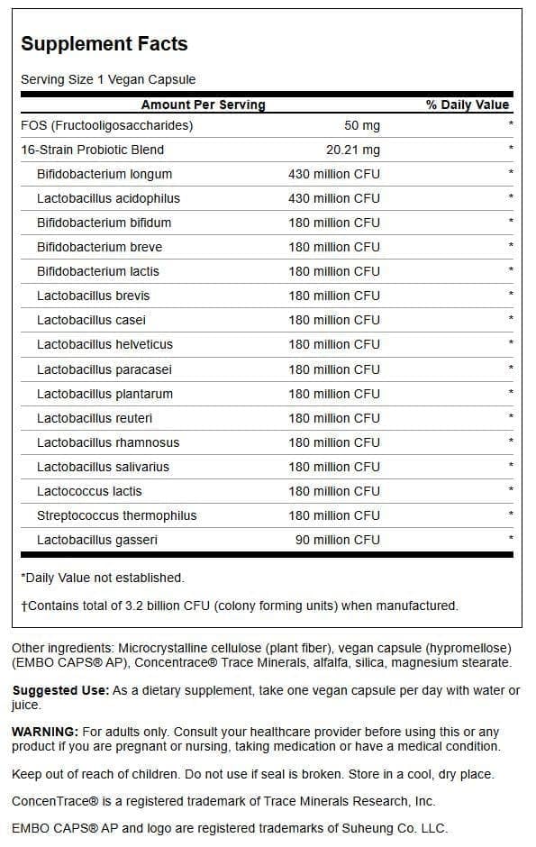 Swanson Dr. Stephen Langer's 16-Strain Probiotic with Prebiotic FOS for Gut-Health-Conscious