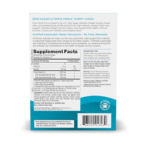 Nordic Naturals Zero Sugar Ultimate Omega Gummy Chews - Tropical Fruit - 54 Gummy Chews