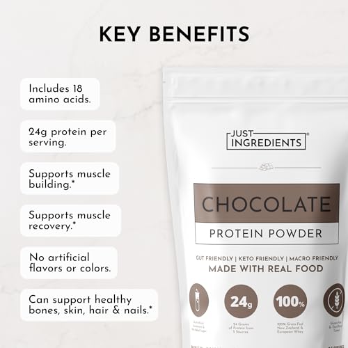 Protein Powder Made with 100% Grass Fed, Non Denatured Whey | Four Different Protein Sources from Organic Whole Food Ingredients | 15 Servings | 22g Protein