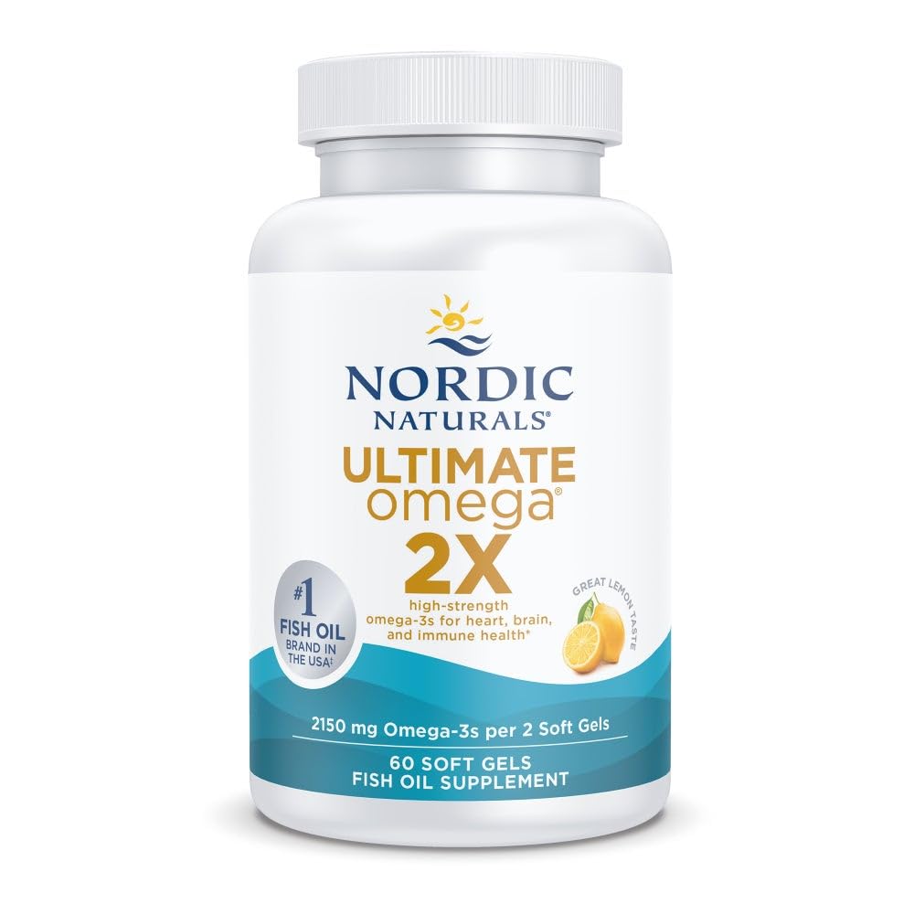 Nordic Naturals Ultimate Omega 2X, Lemon Flavor - 2150 mg Omega-3 - High-Potency Fish Oil with EPA & DHA - Promotes Brain & Heart Health - Non-GMO