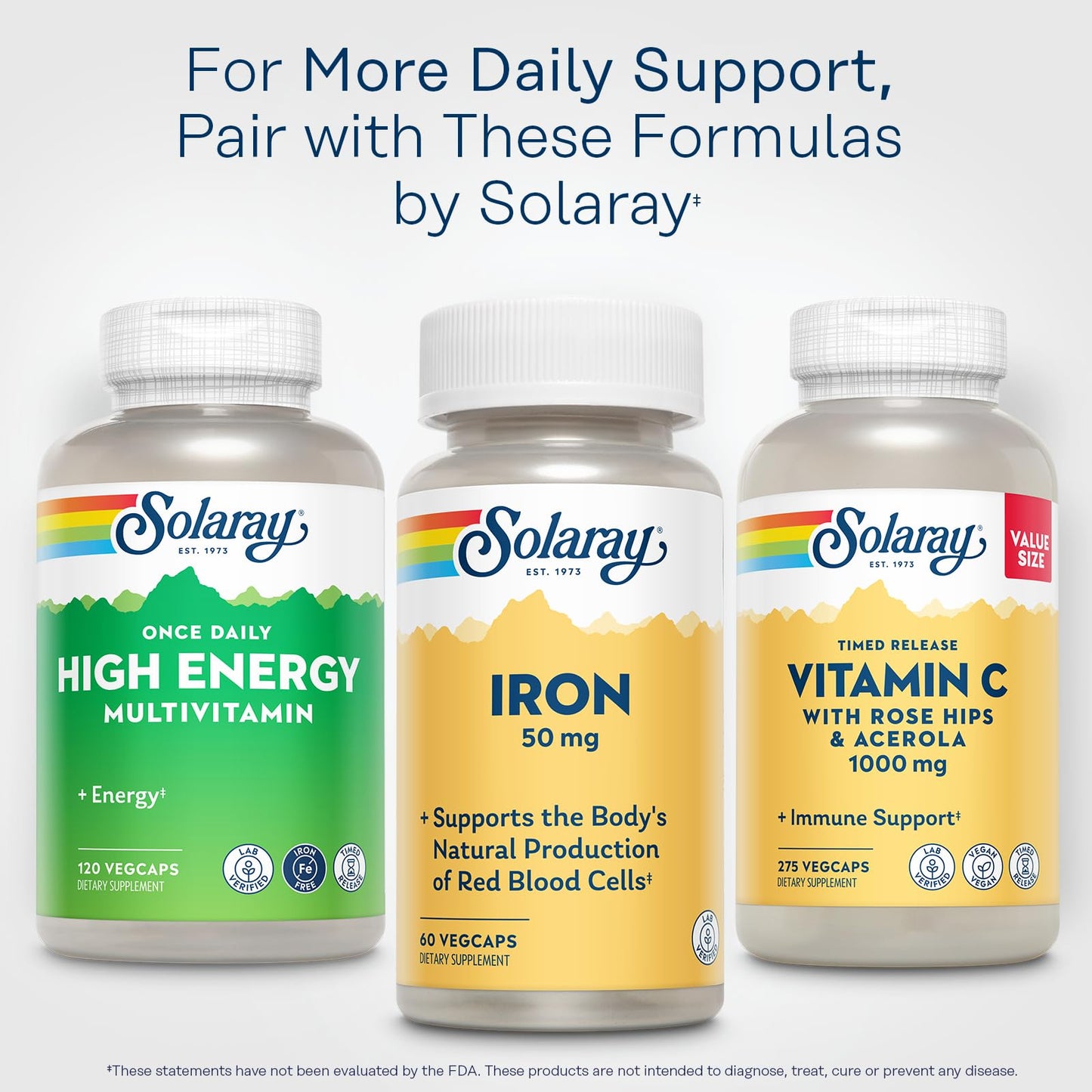 SOLARAY Capsule Iron Circulatory Support,Cardiovascular Support 50Mg Vegetarian