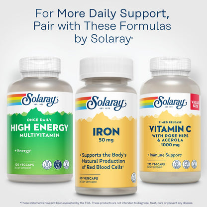 SOLARAY Capsule Iron Circulatory Support,Cardiovascular Support 50Mg Vegetarian