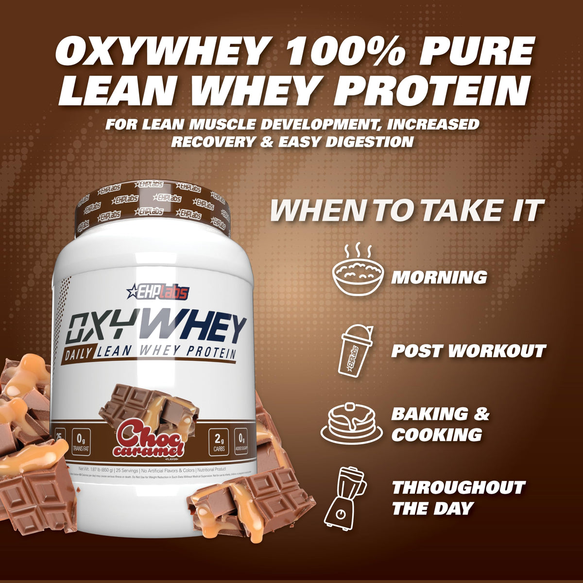 EHP Labs OxyWhey Lean Wellness Whey Protein Powder - 25g Protein