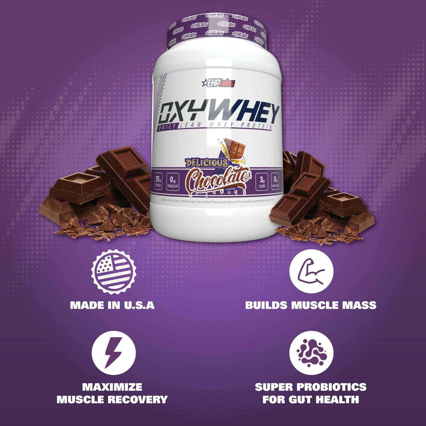 EHP Labs OxyWhey Lean Wellness Whey Protein Powder - 25g Protein