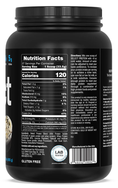 PEScience Select Low Carb Protein Powder, Keto Friendly and Gluten Free