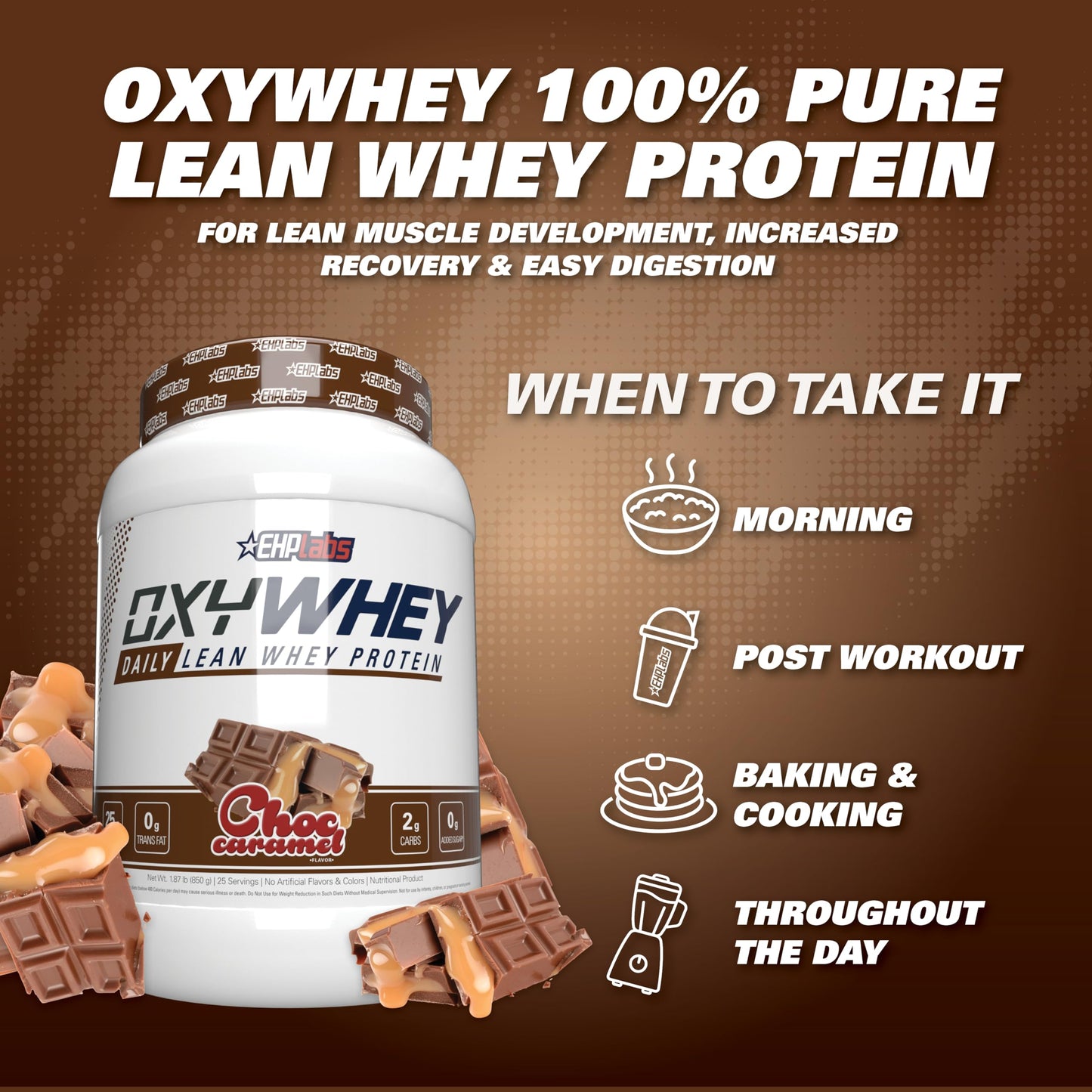 EHP Labs OxyWhey Lean Wellness Whey Protein Powder - 25g Protein