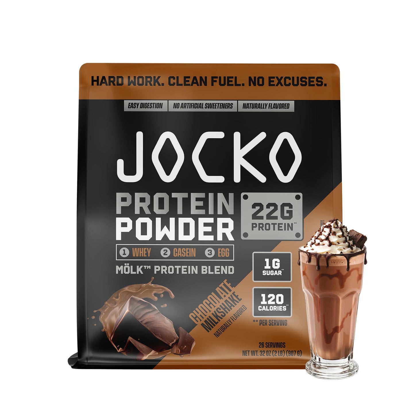 Jocko Fuel Whey Protein Powder, 22g Protein, Digestive Enzymes + Probiotic Blend