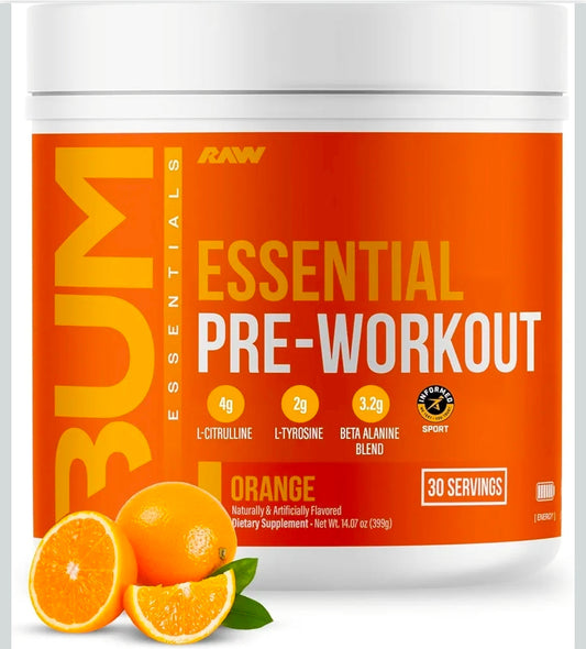 RAW Essential Pre-Workout Powder (Orange)