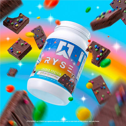 RYSE Loaded Protein Powder - Little Debbie Cosmic Brownie - 25g Whey Protein Isolate & Concentrate with Prebiotic Fiber & MCTs - Low Carb, Low Sugar, Digestive-Friendly - 27 Servings / 2 lb Tub