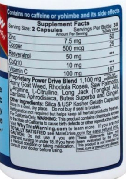 Male Drive Max 60 Caps | Get 100% Best Quality Vitamin