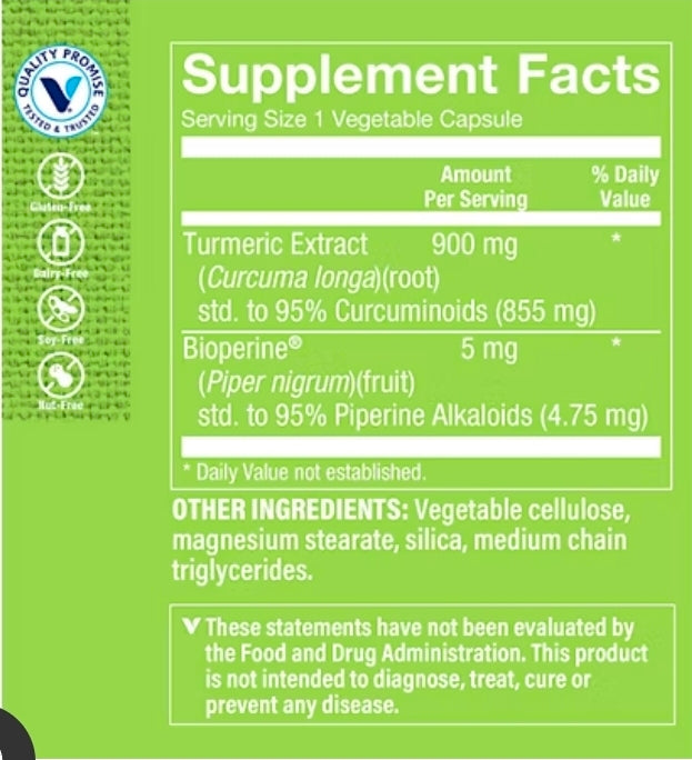 Triple Strength Turmeric with Curcumin - Joint & Antioxidant Support - 900 MG (240 Vegetarian Capsules)