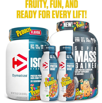 Dymatize x Fruity Pebbles ISO100 Whey Protein Powder Isolate, 25g of Protein, 5.5g BCAAs, 120 Cal., Gluten Free, 1g Fat, 1g Sugar, 2g Carb (75 Servings)